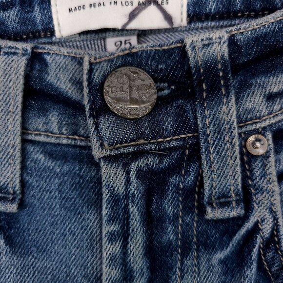 Anthropologie McGuire Jeans Valletta Straight Fringe Cropped Denim Size 25 - Picture 16 of 16